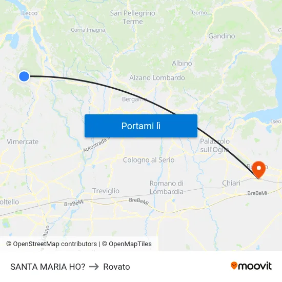 SANTA MARIA HO? to Rovato map