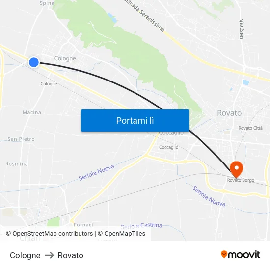 Cologne to Rovato map