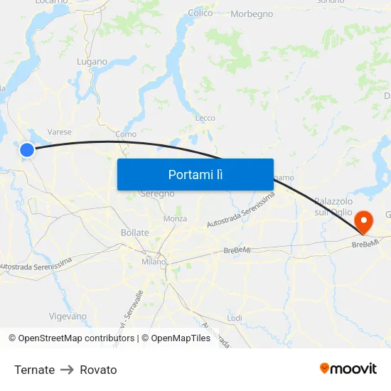 Ternate to Rovato map