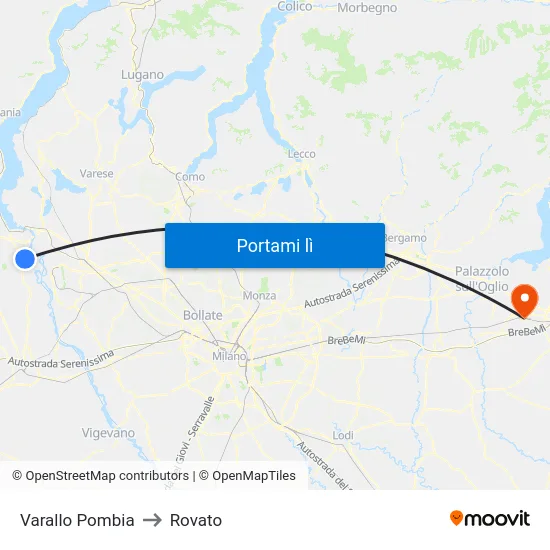 Varallo Pombia to Rovato map