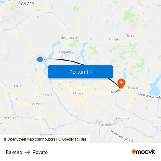 Baveno to Rovato map