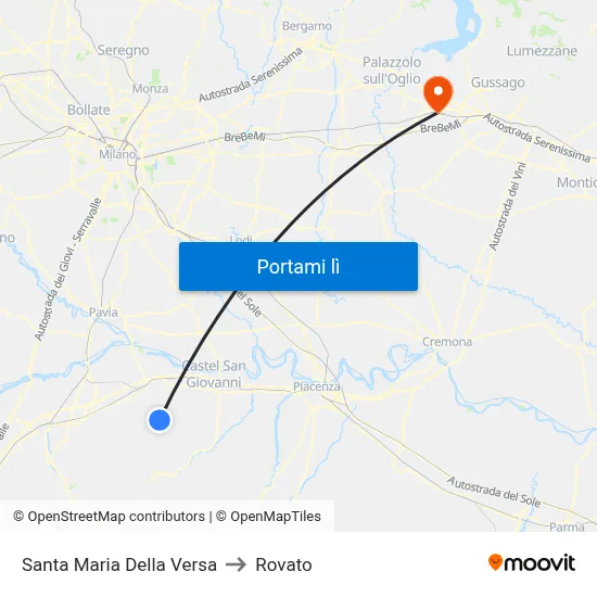 Santa Maria Della Versa to Rovato map