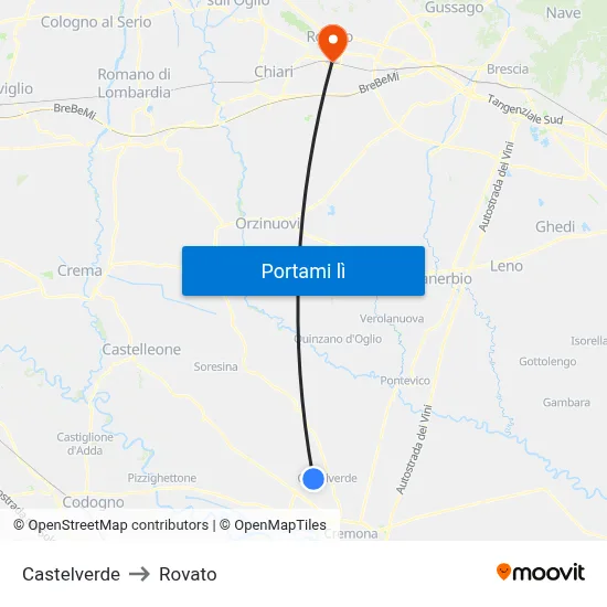 Castelverde to Rovato map