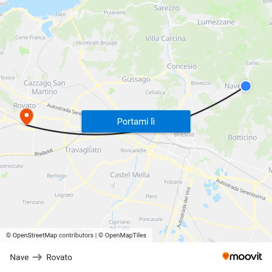 Nave to Rovato map
