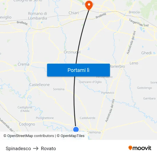 Spinadesco to Rovato map