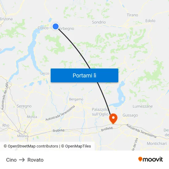 Cino to Rovato map