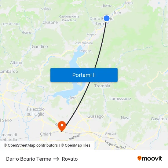 Darfo Boario Terme to Rovato map