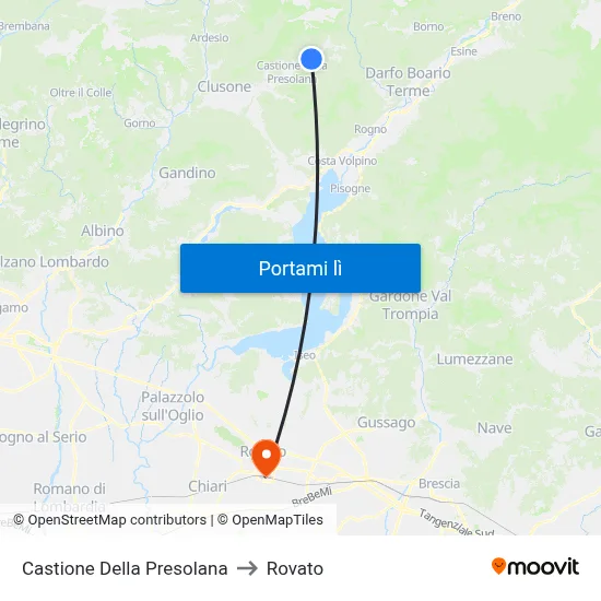 Castione Della Presolana to Rovato map