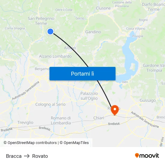 Bracca to Rovato map