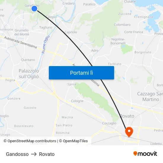 Gandosso to Rovato map