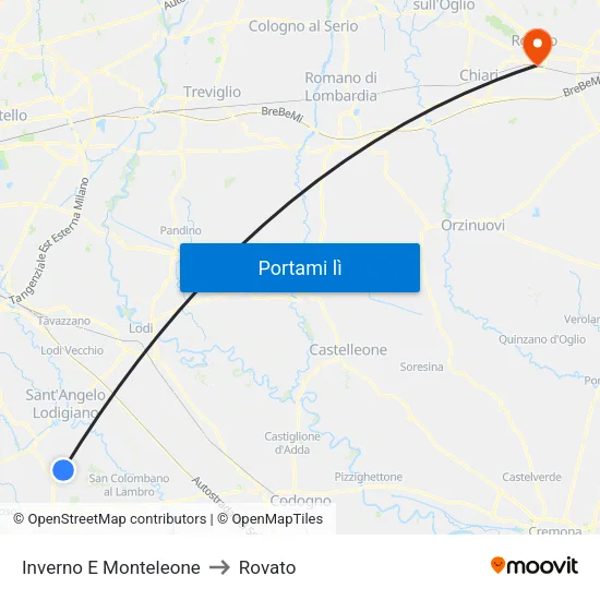 Inverno E Monteleone to Rovato map
