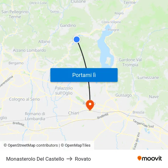 Monasterolo Del Castello to Rovato map