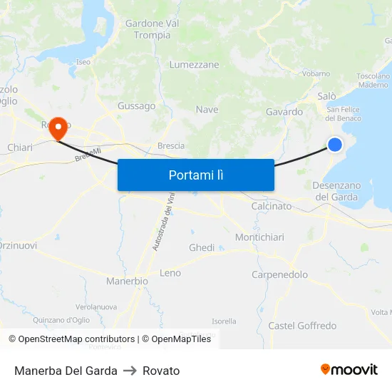Manerba Del Garda to Rovato map