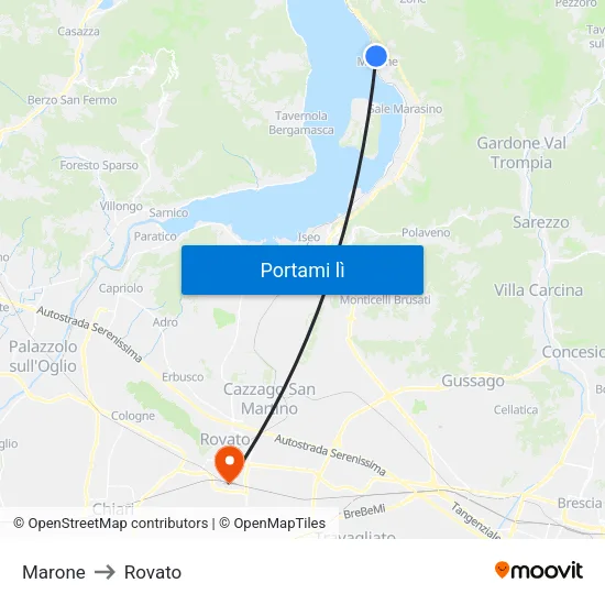 Marone to Rovato map