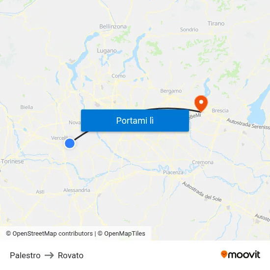 Palestro to Rovato map