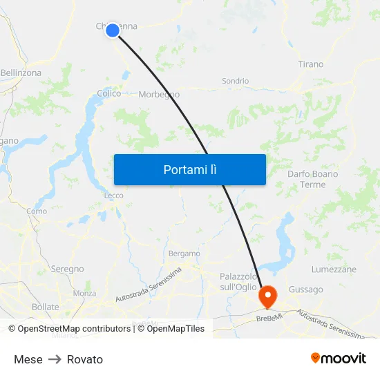 Mese to Rovato map