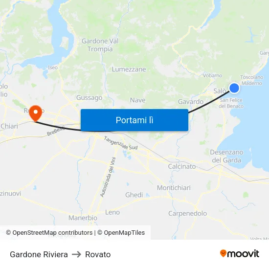 Gardone Riviera to Rovato map
