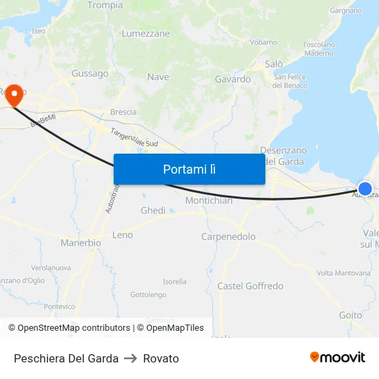 Peschiera Del Garda to Rovato map
