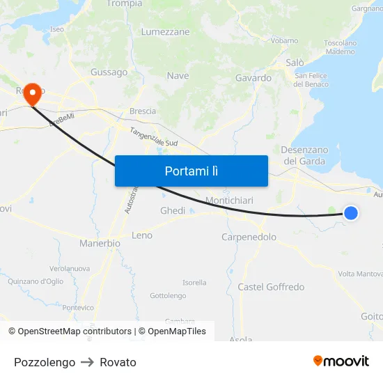 Pozzolengo to Rovato map