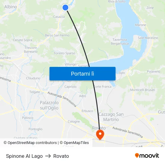 Spinone Al Lago to Rovato map