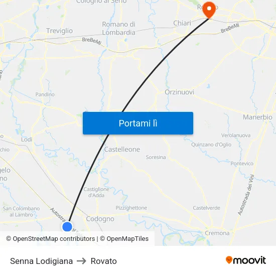 Senna Lodigiana to Rovato map