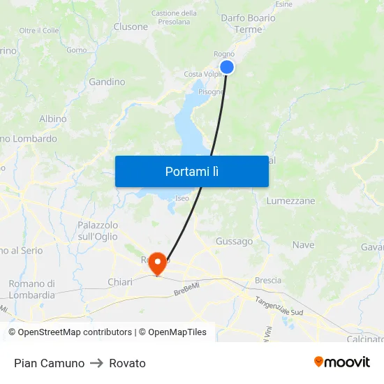 Pian Camuno to Rovato map