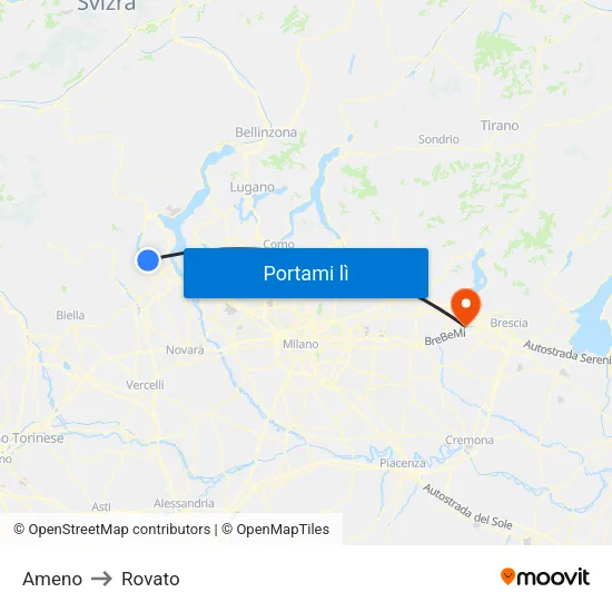 Ameno to Rovato map