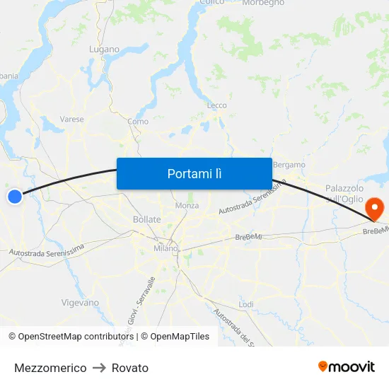 Mezzomerico to Rovato map