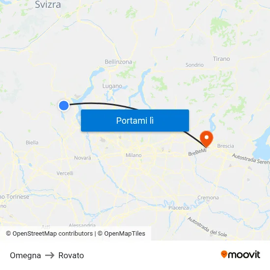 Omegna to Rovato map
