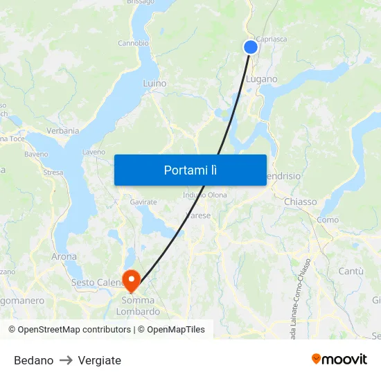 Bedano to Vergiate map