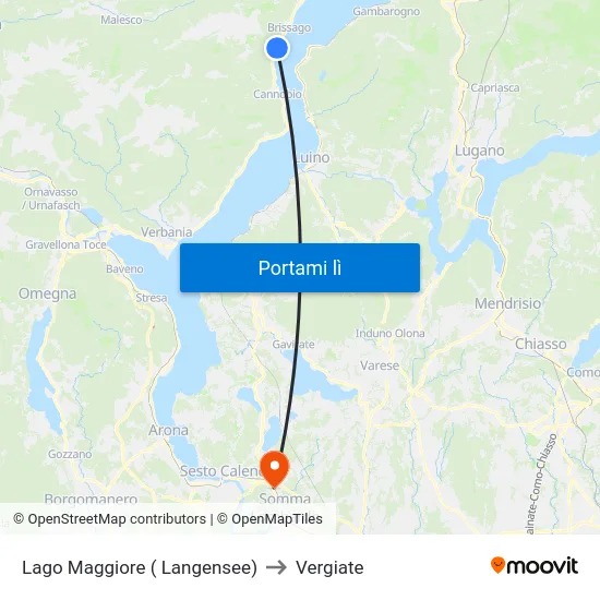Lago Maggiore ( Langensee) to Vergiate map