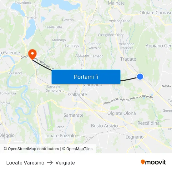 Locate Varesino to Vergiate map