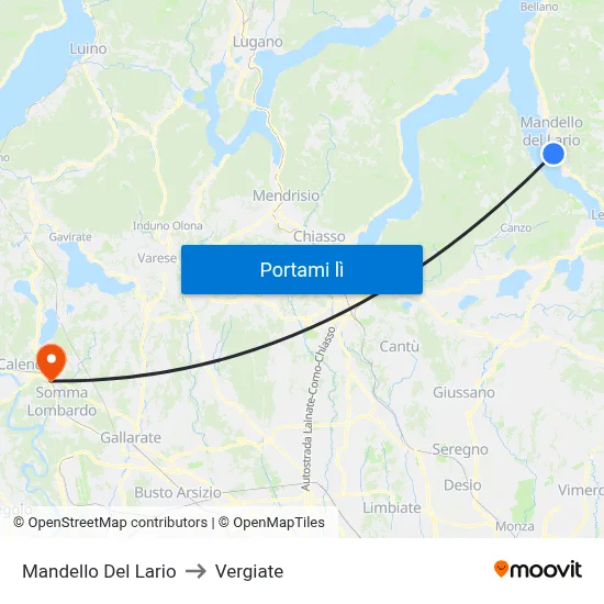 Mandello Del Lario to Vergiate map