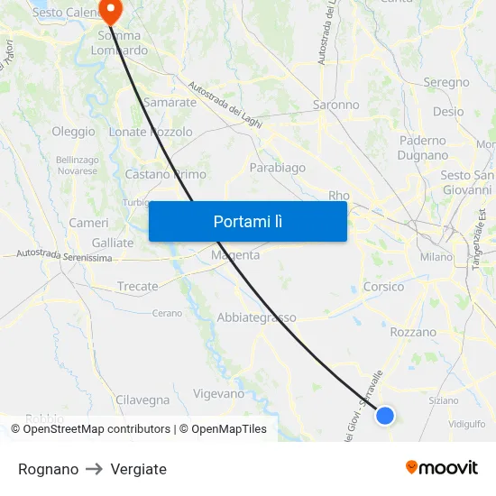 Rognano to Vergiate map