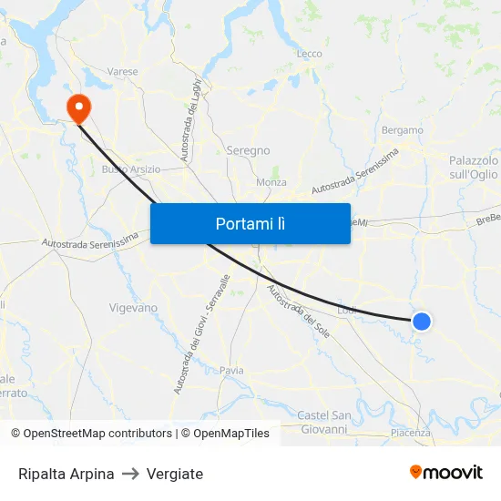 Ripalta Arpina to Vergiate map