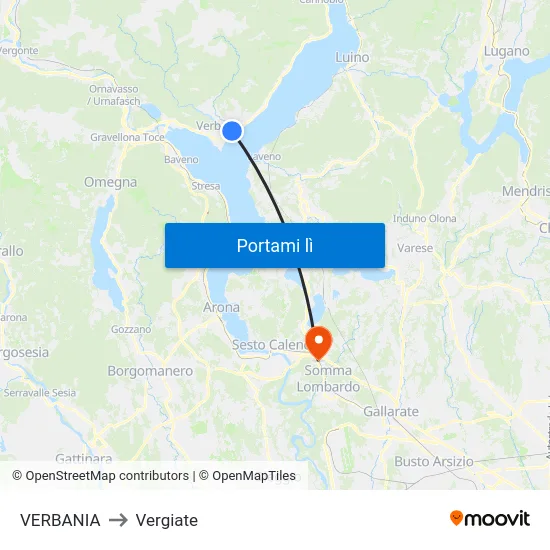 VERBANIA to Vergiate map