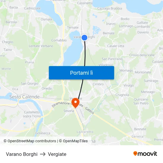 Varano Borghi to Vergiate map