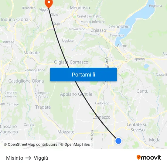 Misinto to Viggiù map