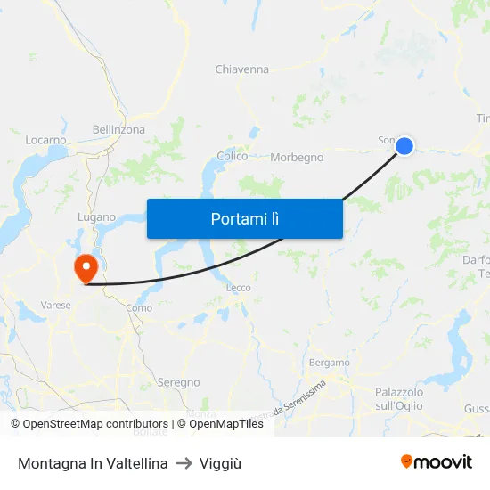Montagna In Valtellina to Viggiù map
