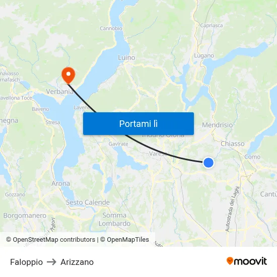 Faloppio to Arizzano map