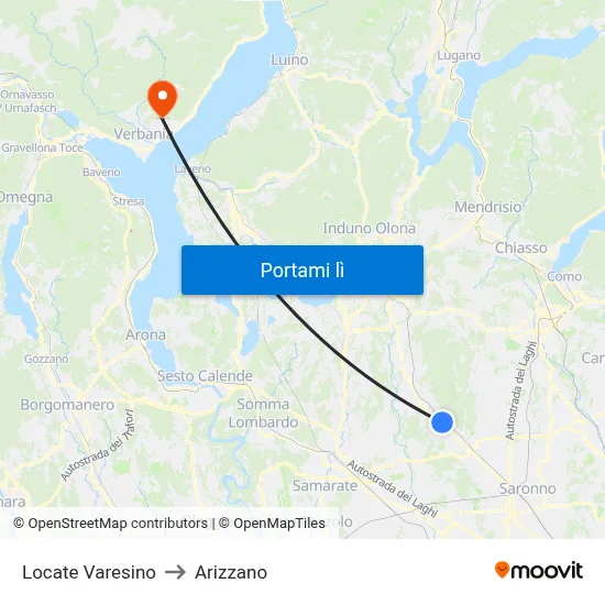 Locate Varesino to Arizzano map