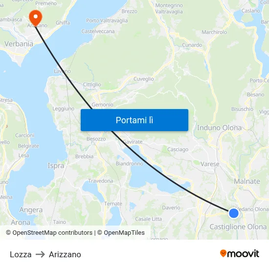 Lozza to Arizzano map