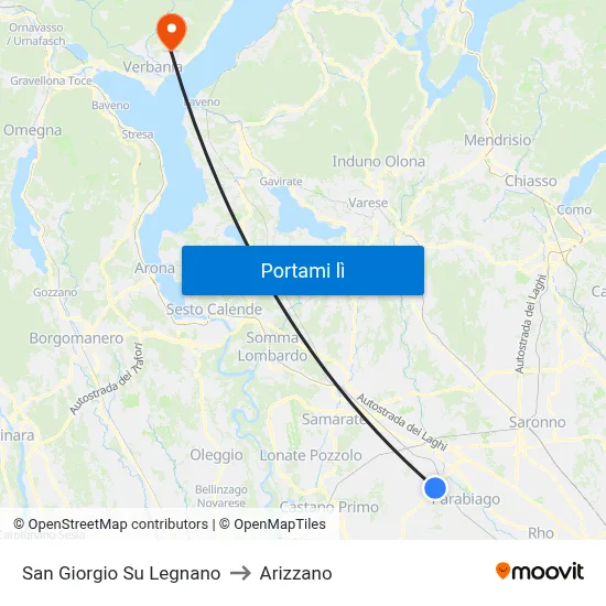 San Giorgio Su Legnano to Arizzano map