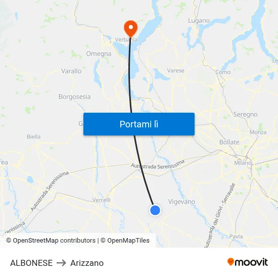 ALBONESE to Arizzano map