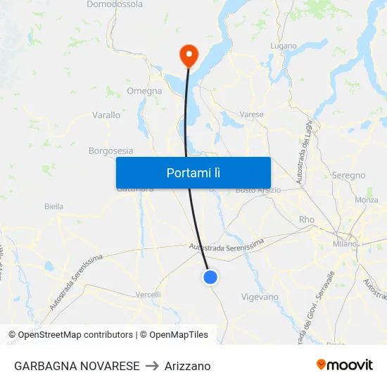 GARBAGNA NOVARESE to Arizzano map