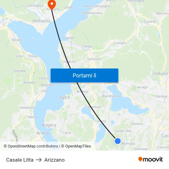 Casale Litta to Arizzano map