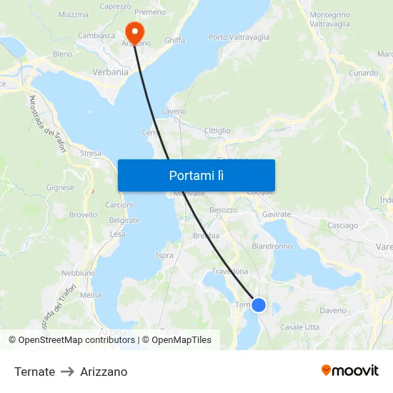 Ternate to Arizzano map