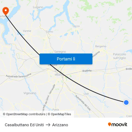 Casalbuttano Ed Uniti to Arizzano map