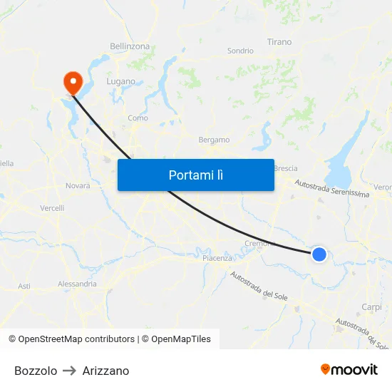 Bozzolo to Arizzano map