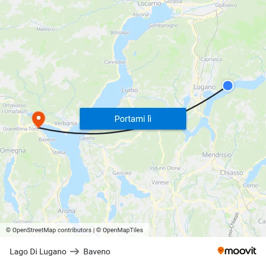 Lago Di Lugano to Baveno map